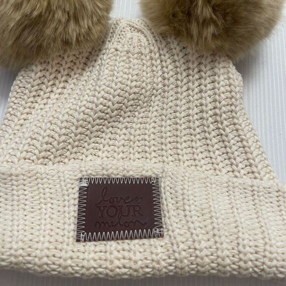 Rare Love Your Melon Cream Removable Double Poms Hard To Find main image 5